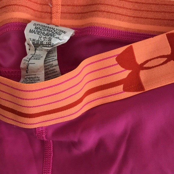 Under Armour Small Light Padded Compression Biker Run Shorts Pink - Picture 3 of 3